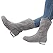 Produktbild TianWlio Stiefel Frauen Herbst Winter Schuhe Stiefeletten Boots Mittlere Röhre Baumwollstiefel Flach mit Schuhen Wild Warm Boots Boots Grau 37