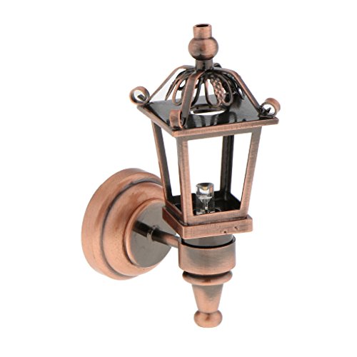 Preisvergleich Produktbild Baoblaze 1:12 Puppenhaus Miniatur Metall LED Lichter Wandleuchte Lampe Beleuchtung