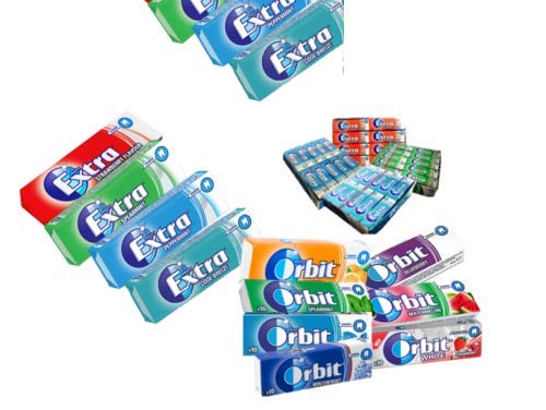 10 Packs of Original WRIGLEY'S Orbit / Extra Chewing Gum Packs Fresh Stock (Extra ICE - Peppermint, 20 Pack)
