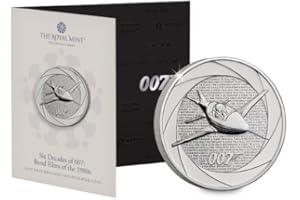 CrawleyCoins 2024 Sei decenni di James Bond 007 – 1980 £ 5 Moneta Brillante Non circolata in Confezione Nuova