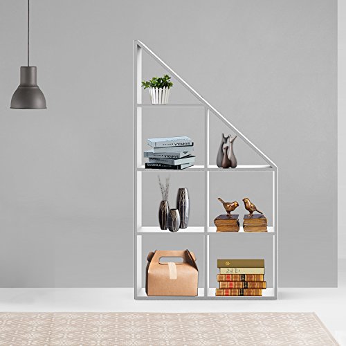 Wohaga® Standregal 72x24xH130cm, 7 Fächer, Weiß, Wandregal Holzregal Dekoregal Bücherregal