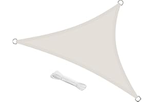 swift Tenda parasole triangolare impermeabile 98% anti-UV 3,6 x 3,6 x 3,6 m per giardino, terrazza, crema