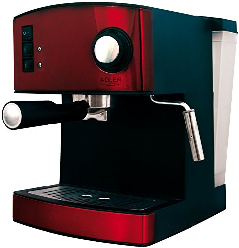 Espressomaschine Cappuccino Espresso Automat Maschine Edelstahl 15bar mit Milchaufschümer (Rot) - 2