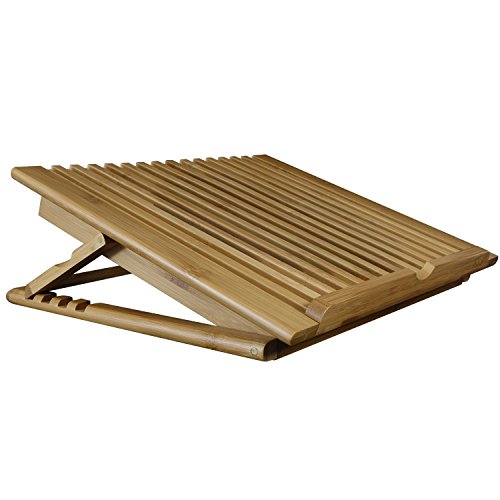 Macally ECOFANPRO2 supporto da tavolo in bamboo con ventola di raffreddamento ed altezza regolabile per computer portatile