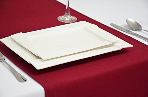 EDLE TISCHLÄUFER TISCHDECKE TISCHTUCH TISCHWÄSCHE PFLEGELEICHT 40 FARBEN (Weinrot 13, 40x180cm) - 2