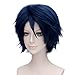 Fashion Basic Boy's Style Fancy Cosplay Wig Short Anime Hair Dark Blue +Wig Cap