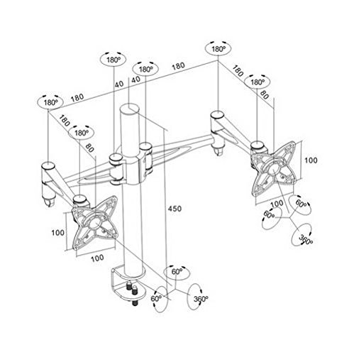 Ofertas Para TooQ DB1223TN-B - Soporte de mesa giratorio e inclinable
para 2 monitores o TVs LED/LCD, (desde 13" a 23", hasta 15kg de peso
por brazo, ajustable en altura hasta 415mm, inclinación +/-15º y giro
360º, VESA 75x75 / 100x100, color negro Especial