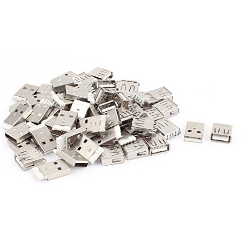 sourcingmap® 30 Paare USB Typ A Außen+Innen 4 Pin Stecker Sockel Anschluss Adapter für PCB