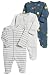 Mamas & Papas Baby-Boys Mamas And Papas 3 Pack Cosmic All In One Long Sleeve Set of 3 Footies, Blue, 0-3 Months