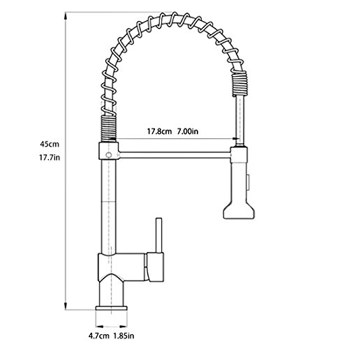 Aimadi Küchenarmatur Mischbatterie Küche Wasserhahn Spiralfederarmatur Einhebelmischer Küchenspüle Geschirrbrause Spültischarmatur Einhandmischer Ausziehbar Gebürsteter Nickel - 2