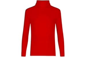 FASHION MY LOVE Kids Unisex Girls Boys Rib Polo Neck Top Turtle Neck Long Sleeve Rib Tops Size 5/6 7/8 9/10 11/12 & 13 Years