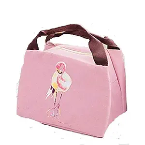 CONNECTWIDE Cute Insulated Lunch Bag Thermal Picnic Lunch Carry Insulated Lunch Bag - Reusable Lunch Tote Bags for All (Assorted) (Pink-Flamingo)