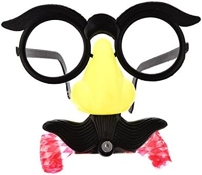 Clown Glasses Costume Ball Round Frame Red Nose Whistle Mustache