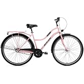 Bisan Bella Kadın Şehir Bisikleti 34Cm V 24 Jant 3 Vites Pudra Pembe Siyah