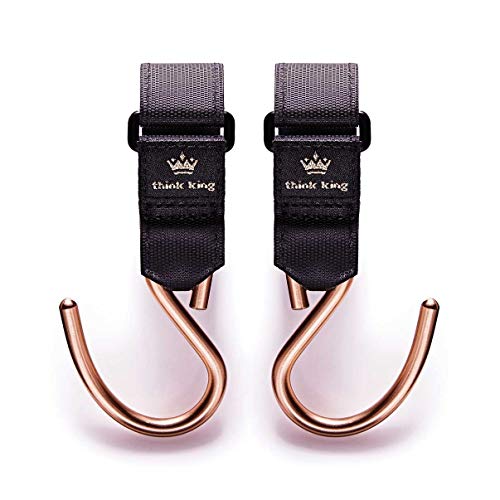 Ganchos cochecito cochecito de fijación Mighty Buggy Hook de Think King aluminio con Anti rutch revestimiento de 2 unidades, Variant: Oro