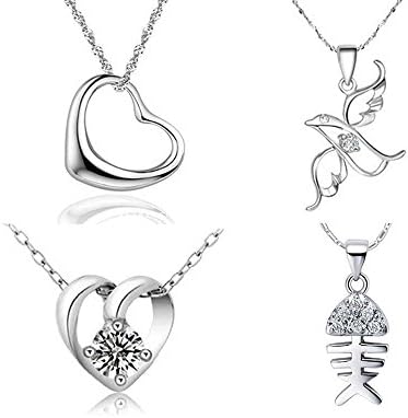 findout reduce clean of stock 4 pendant necklace for sale Fashion heart-shaped transporter Heartsongs sterling Silver Necklace(363