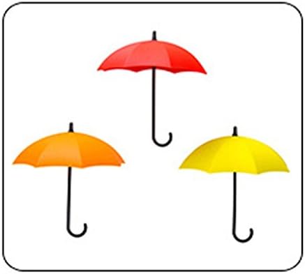 LILICAT 3pcs/set Colorful Umbrella Wall Hooks , Self-Stick Cute Colorful Umbrella Wall Mount Key Holder Wall Hook Hanger Organizer Durable Home Decor (Colorful A, 1.5*12*10.5cm)
