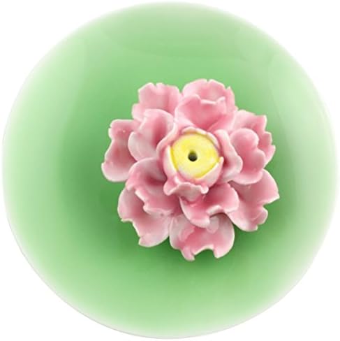 HorBous Classic Manual Creamics Peony / Lotus / Water Lily Flower Incense Burner Holder Censer 3 Styles (Water Lily)