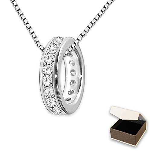 Anello eternty stelle a gro con zrcon banch n argento 925