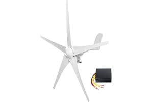 KX-ENERGIE KX-ENERGY 500W Horizontale Windturbinen 5 Flügeln Windgenerator Komplettanlage, 12V 24V Windmühlen Windkraftanlage mit Laderegler für Stromergänzung