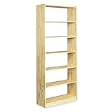 regal massivholz eiche mit 3, 5 oder 7 Böden IDIMEX Regal Standregal Bücherregal Büroregal Massivholzregal Kiefermassivregal, Kiefer massiv in Natur lackiert, 7 Regalböden