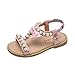 Produktbild Mädchen Sandalen mit Bowknot Perlenkristall Lauflernschuhe beleuchtet Prinzessin Schuhe Halbsandalen Soft Sole Single Sneaker Strand Sandalen (22, Rose)