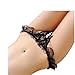 Produktbild D-Trend Damen-Spitze öffnen Schritt T-Hose Unterwäsche mit Perlen Sex Werkzeuge (Schwarz)