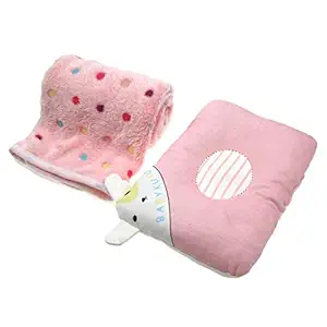 Alfie Pet - Milly 2-Piece Set Pet Fleece Blanket and Pet Bed Pillow for Small Dogs and Cats - Color: Pink