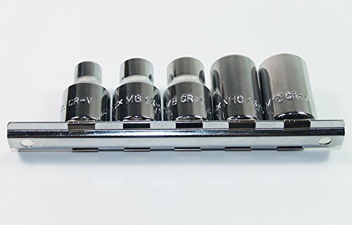 Craft-Equip 5tlg. Dreikant Steckschlüsselsatz 1/2″ Steckschiene M5-M12 - 2