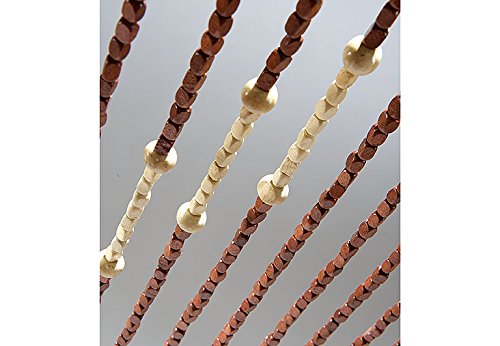 Türvorhang Perlenvorhang Deko Vorhang Holzperlenvorhang Sevilla mit Kreisdekor - 4