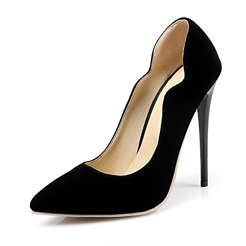 Rongzhi Femmes Escarpins Aiguilles Talon Haut À Enfiler Bout Pointu Chaussons Suede Cuir Verni