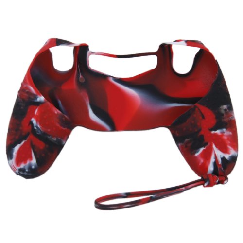 Preisvergleich Produktbild Silikon Anti-Rutsch Griff Scghutzuelle fuer Sony PS4 Controller Rot