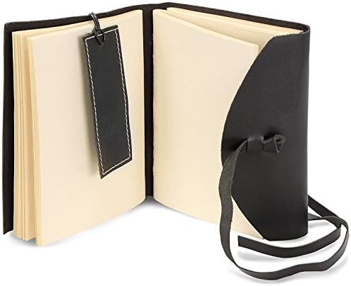 indiary lisse A5/B3 Carnet en cuir véritable et papier Réalisé à 18 x 13 cm – Marron Schwarz