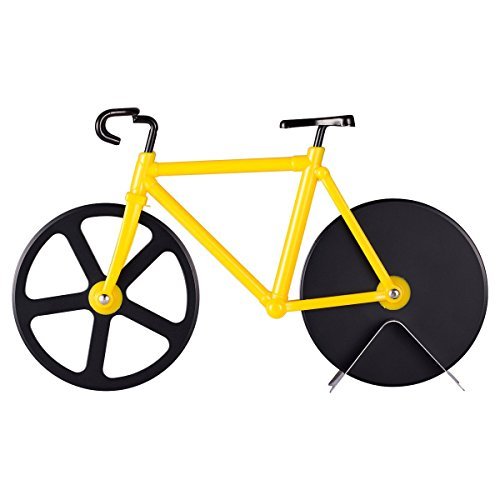 Topbest Fahrrad Pizzaschneider 100 % Essen Grade Edelstahl Doppel Pizza Schneider