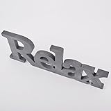 Schriftzug Zitate Sprüche Design Deko Objekt Holz 15x40x2cm grau (Design 4) - 2