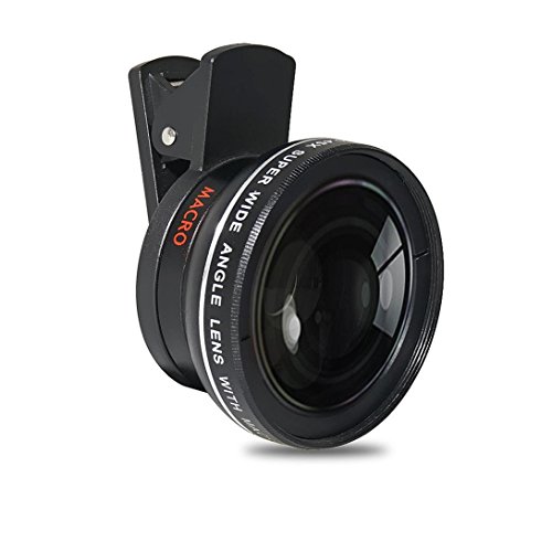 Yukong Universal Professional HD Camera Lens Kit with Mobile 0.45X Super Wide Angle Lens 12.5X Super Macro Lens for iPhone 6S / 6S Plus / 6 / 5s /Samsung Galaxy All Smartphones (Black)