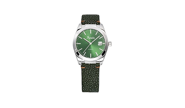 Rivalis Rapshody Silver quadrante e cinturino Verde, cassa color Argento -  Orologio da polso uomo con cinturino in pelle,meccanismo automatico  svizzero,vetro zaffiro alta resistenza (Punto) : Amazon.it: Orologi
