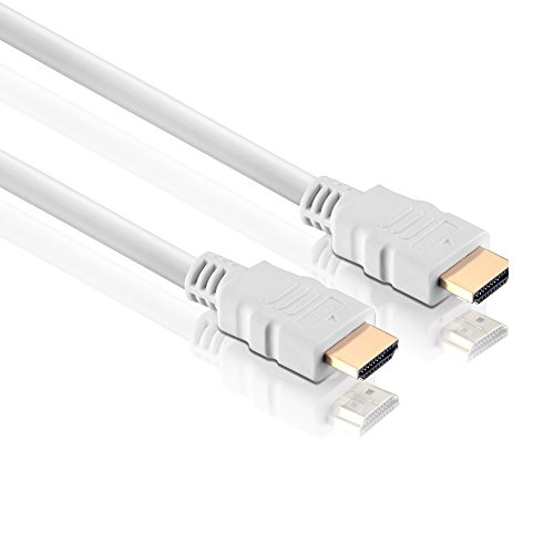 HDSupply X-HC070-010E High Speed HDMI Kabel mit Ethernet, HDMI-A Stecker (19-polig) auf HDMI-A Stecker (19-polig), 2-fach geschirmt, vergoldete Kontakte, 1,0m, weiß