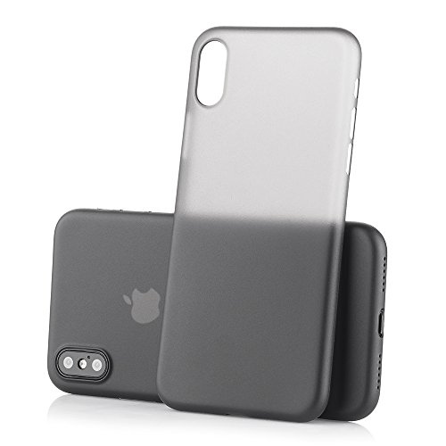Preisvergleich Produktbild iPhone X Premium Hülle Ultra Thin - Transparente dünne Schutzhülle, Leichtes durchsichtiges Slim Backcover für iPhoneX10 - passgenaues Case Bumper mit rundum Kamera-Schutz in schwarz von MC24