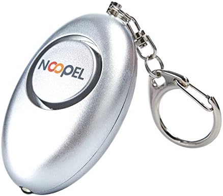 Personal Alarm with Keychain and LED Flashlight for Women/Elderly/Rape/Jogger/Student Self Defence Protection Emergency Attack Safety Security Panic alarm Including Batteries (Silver)