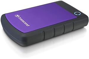 Transcend Disque dur externe robuste StoreJet 25M3P 2TB interface USB Type-C USB 3.1 Gen 1, compact et léger avec vitesses ultra-rapides et bouton de sauvegarde en un clic Violet - TS2TSJ25H3P