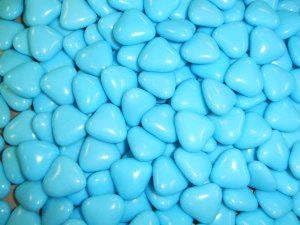 Blue MINI Heart Chocolate Dragees Wedding Favours X300