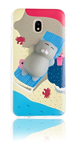 Spada 4052335033242 TPU Soft de móvil Squishy 3D Cat Dibujos Animados para Galaxy J5 2017 Playa