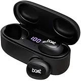 Boat Airdopes 121v2 TWS Earbuds with Bluetooth V5.0, Immersive Audio, Up to 14H Total Playback, Instant Voice Assistant, Easy Access Controls with Mic and Dual Tone Ergonomic Design(Active Black)