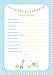 Baby Shower Game Wishes For Baby Blue/Boy 20 Players