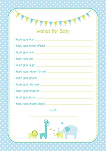 Baby Shower Game Wishes For Baby Blue/Boy 20 Players
