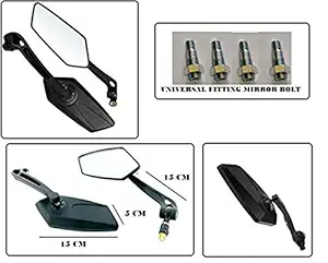 Meenu Arts Fancy Small 5 Edge Rear View Mirror for Honda CB Hornet 160R (Pack of 2)