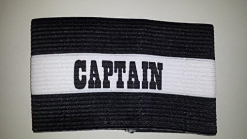 Captains Armband for Football, Rugby, Hockey (Black, Senior)