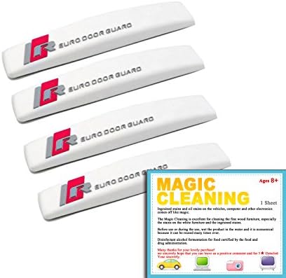 4 Pcs Autocom Euro Door Guard Front or Rear Slim Door Edge Guards Bumper Protector Guard Molding for Motors compact design of the vehicle soft material (White)