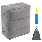 Aufblasbare Reise Fußstütze Kissen Tragbare Einstellbare Höhe ideal für Flugzeuge, Autos, Haus, Büro, Züge, Lange Flüge mit Pumpe (Grau) Aufblasbare Reise Fußstütze Kissen Tragbare Einstellbare Höhe ideal für Flugzeuge, Autos, Haus, Büro, Züge, Lange Flüge mit Pumpe (Grau)